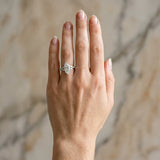 Silver 2.02 Carat F VVS2 Marquise Diamond Solitaire Ring with Side Stones and Four-Prong Setting