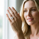 Silver 2.02 Carat F VVS2 Marquise Diamond Solitaire Ring with Side Stones and Four-Prong Setting