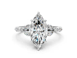 Platinum 2.00 Carat D VVS1 Marquise Diamond Solitaire Ring with Side Stones and Four-Prong Setting