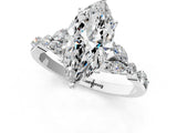 Platinum 2.00 Carat D VVS1 Marquise Diamond Solitaire Ring with Side Stones and Four-Prong Setting