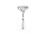 Platinum 2.00 Carat D VVS1 Marquise Diamond Solitaire Ring with Side Stones and Four-Prong Setting