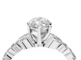 Platinum 2.00 Carat D VVS1 Marquise Diamond Solitaire Ring with Side Stones and Four-Prong Setting