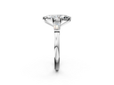 White gold Marquise Cut Diamond Solitaire Ring with Tapered Baguette Accents and Four-Prong Setting_114