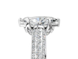 White gold Marquise Cut Diamond Solitaire Ring with Three-Row Pavé Band and Four-Prong Setting_50