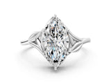 White gold Marquise Cut Diamond Solitaire Ring with Twist Band and Four-Prong Setting_69