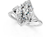 White gold Marquise Cut Diamond Solitaire Ring with Twist Band and Four-Prong Setting_70