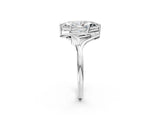 White gold Marquise Cut Diamond Solitaire Ring with Twist Band and Four-Prong Setting_71