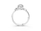 White gold Marquise Cut Diamond Solitaire Ring with Twist Band and Four-Prong Setting_74