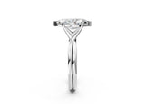 White gold Marquise Cut Diamond Solitaire Twist Band Prong Setting Ring_69