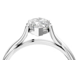 White gold Marquise Cut Diamond Solitaire Twist Band Prong Setting Ring_71