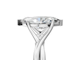 White gold Marquise Cut Diamond Solitaire Twist Band Prong Setting Ring_72