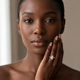 White gold Marquise Cut Diamond Solitaire with Side Stones, Pave Band, Four-Prong Setting_569