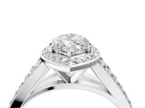 White gold Marquise Cut Diamond Split Shank Halo Ring with Four-Prong Setting_72