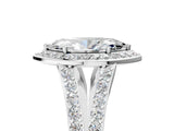 White gold Marquise Cut Diamond Split Shank Halo Ring with Four-Prong Setting_73