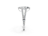 White gold Marquise Cut Diamond Split Shank Pavé Engagement Ring with Four-Prong Setting_97