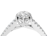 White gold Marquise Cut Diamond Split Shank Pavé Engagement Ring with Four-Prong Setting_99