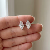White gold Marquise Cut Diamond Stud Earrings_484