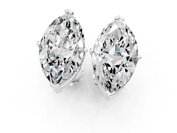 Platinum Marquise Cut Diamond Stud Earrings