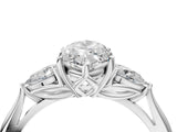 White gold Marquise Cut Diamond Three-Stone Ring with Pear Side Stones and Four-Prong Setting_80