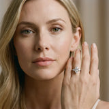 White gold Marquise Cut Diamond Three-Stone Ring with Pear  Side Stones and Prong Setting_89