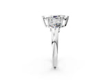 White gold Marquise Cut Diamond Three-Stone Ring with Prong Setting and Classic Band_149