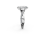 White gold Marquise Cut Diamond Twist Band Solitaire with Prong Setting_84
