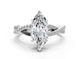 White gold Marquise Cut Diamond Twisted Band Engagement Ring with Prong Setting_39