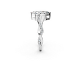 White gold Marquise Cut Diamond Twisted Band Engagement Ring with Prong Setting_41
