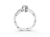 White gold Marquise Cut Diamond Twisted Band Engagement Ring with Prong Setting_42