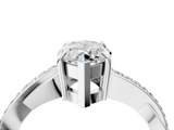 White gold Marquise Cut Diamond Twisted Band Engagement Ring with Prong Setting_43