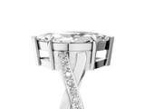 White gold Marquise Cut Diamond Twisted Band Engagement Ring with Prong Setting_44