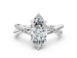 White gold Marquise Cut Diamond Twisted Band with Pavé Setting and Four-Prong Setting_55