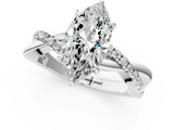 White gold Marquise Cut Diamond Twisted Band with Pavé Setting and Four-Prong Setting_56