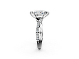 White gold Marquise Cut Diamond Twisted Band with Pavé Setting and Four-Prong Setting_57