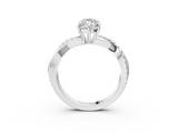 White gold Marquise Cut Diamond Twisted Band with Pavé Setting and Four-Prong Setting_58
