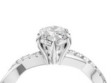 White gold Marquise Cut Diamond Twisted Band with Pavé Setting and Four-Prong Setting_59