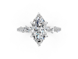 White gold Marquise Cut Diamond Vine Band with Four-Prong Setting_53