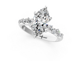 White gold Marquise Cut Diamond Vine Band with Four-Prong Setting_54