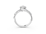 White gold Marquise Cut Diamond Vine Band with Four-Prong Setting_56