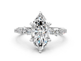White gold Marquise Cut Diamond Vine Band with Four-Prong Setting_59