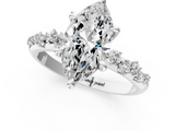 White gold Marquise Cut Diamond Vine Band with Four-Prong Setting_60