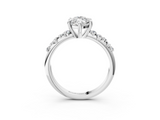 White gold Marquise Cut Diamond Vine Band with Four-Prong Setting_62