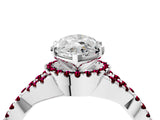 White gold Marquise Cut Diamond with Garnet side stone Halo Twist Band Solitaire Prong Setting Ring_36