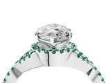 White gold Marquise Cut Diamond with Green Sapphire side stone Halo Twist Band Solitaire Prong Setting Ring_28
