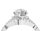 White gold Marquise Cut Diamond with Moissanite side stone Halo Twist Band Solitaire Prong Setting Ring_16