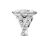 White gold Marquise Cut Diamond with Moissanite side stone Halo Twist Band Solitaire Prong Setting Ring_17