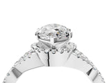 White gold Marquise Cut Diamond with Moissanite side stone Halo Twist Band Solitaire Prong Setting Ring_35
