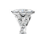 White gold Marquise Cut Diamond with Moissanite side stone Halo Twist Band Solitaire Prong Setting Ring_36
