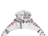 White gold Marquise Cut Diamond with Morganite side stone Halo Twist Band Solitaire Prong Setting Ring_16