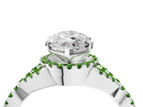 White gold Marquise Cut Diamond with Peridot side stone Halo Twist Band Solitaire Prong Setting Ring_16